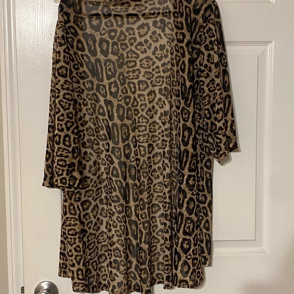 Crazy Train Leopard Print Mesh Kimono - Picture 2 of 3